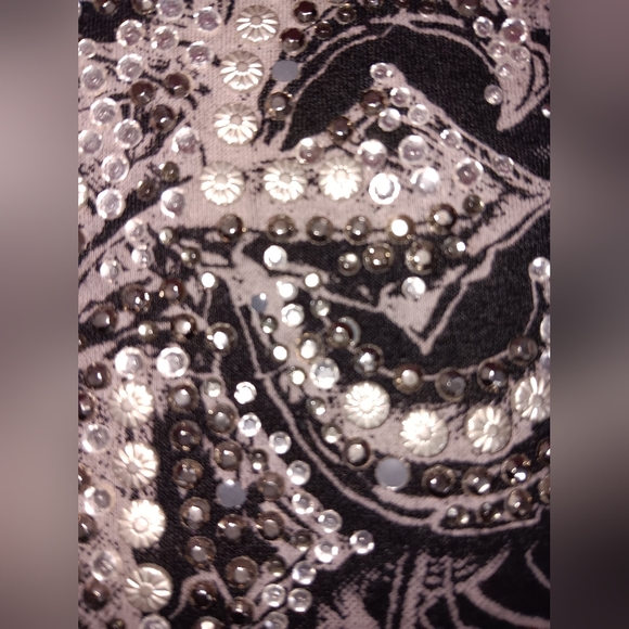 S-Twelve Black Top with Silver Embellishments - Picture 8 of 9